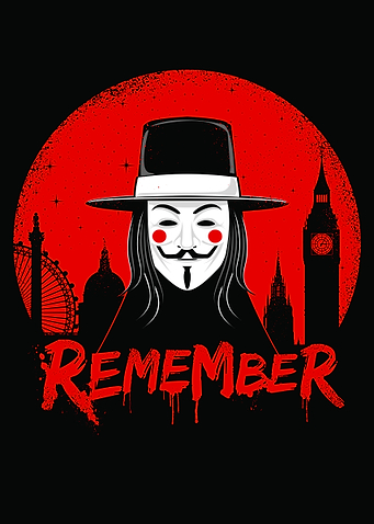 V for Vendetta inspired minimal poster design and illus ...