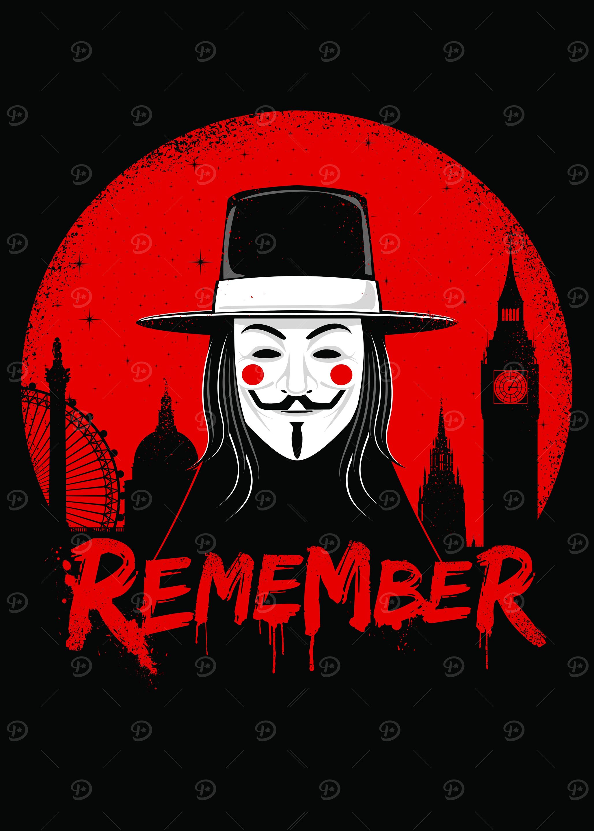 V for Vendetta inspired minimal poster design and illus ...