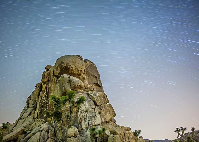 Nighttime Desert Landscape