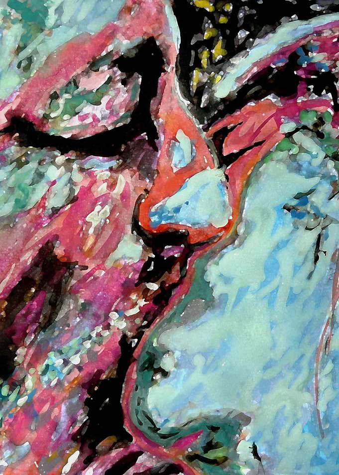 Blue Kiss Bold Watercolor