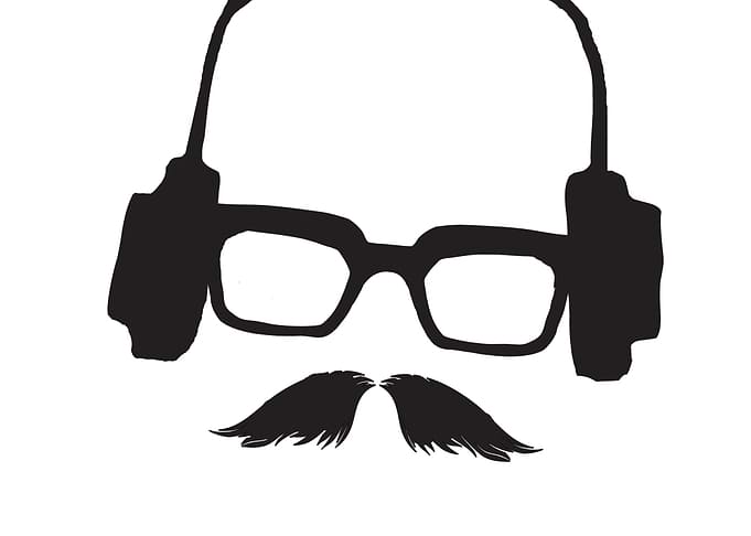 Hipster Glasses Mustache and Headphones