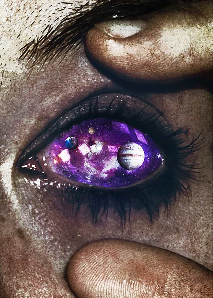 Ojos color galaxia