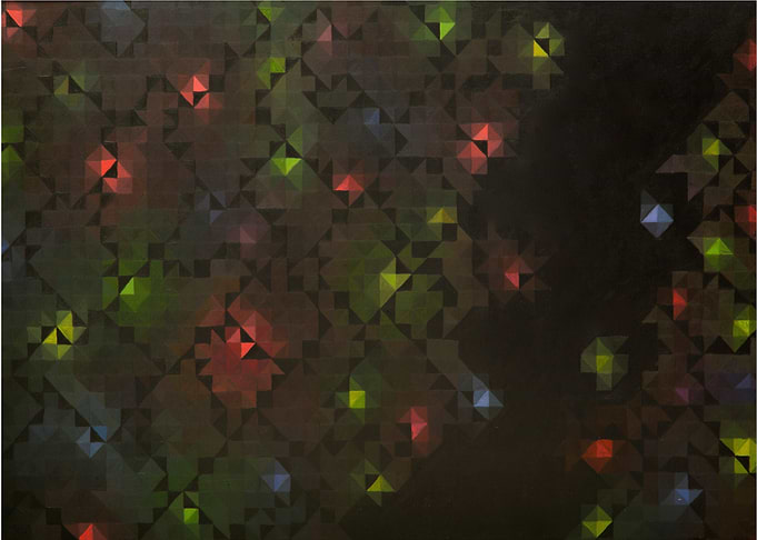 Crystalline. Originally painted using acrylic on canvas ...