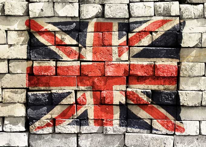 Union Jack Graffiti is a modern mixed media piece of ar ...