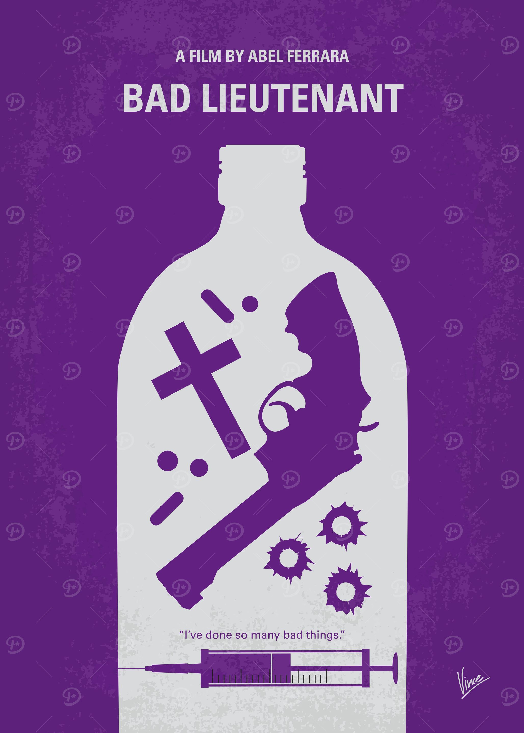 No509 My Bad Lieutenant minimal movie poster While inv ...