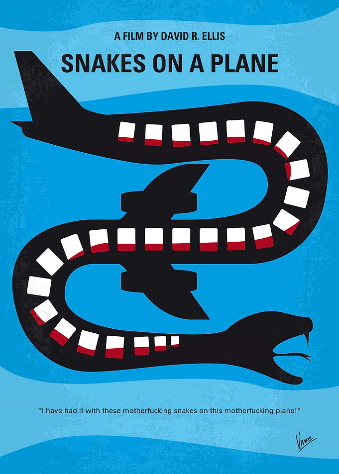 No501 My Snakes on a Plane minimal movie poster An FBI ...