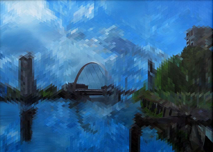 'Squinty Bridge'. Originally painted using acry ...