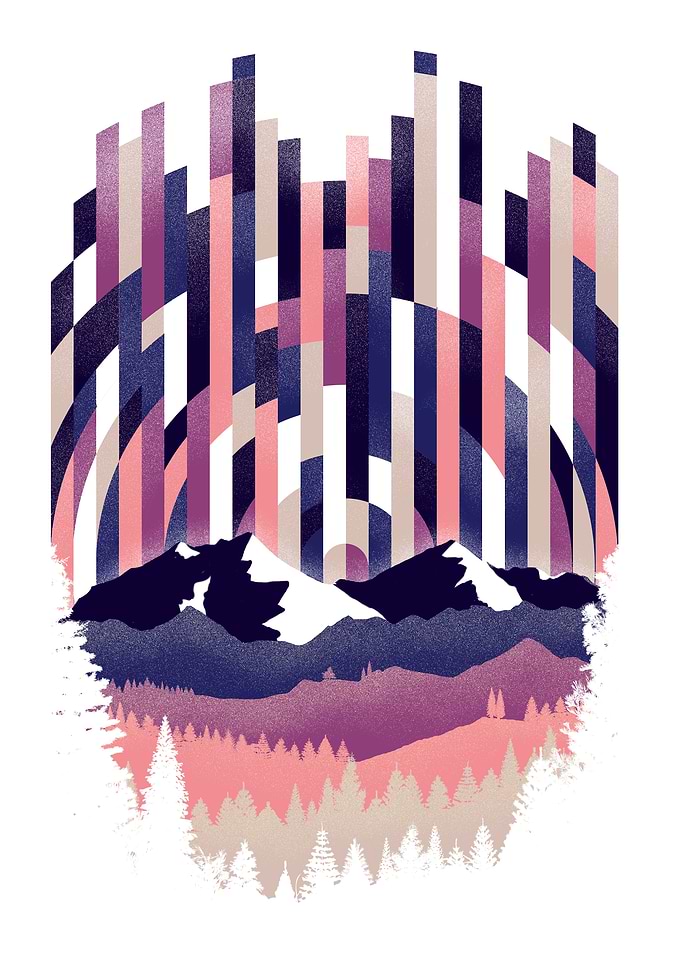 Sunrise in Vertical - Winter Purple