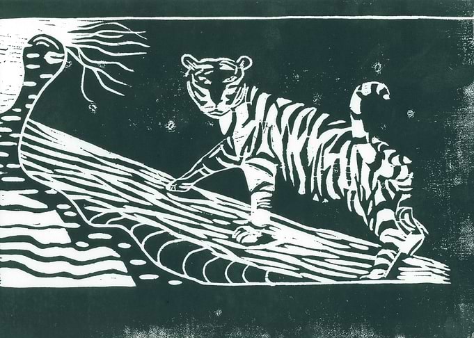 Walking tiger