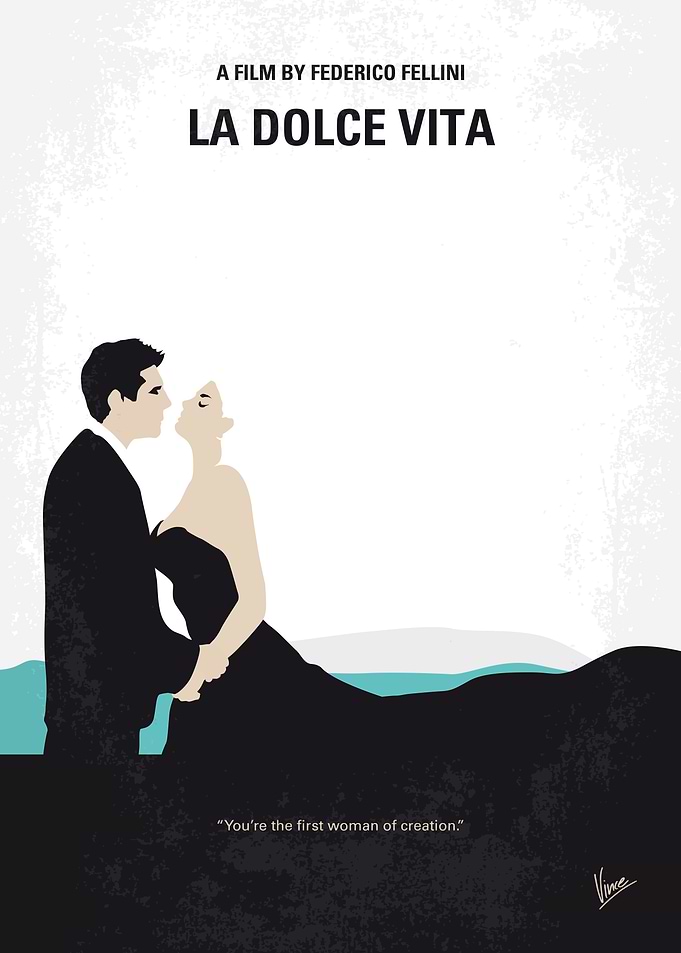 No529 My La dolce vita minimal movie poster A series o ...