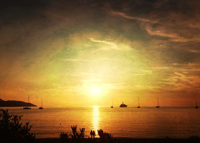 sunset on the beach