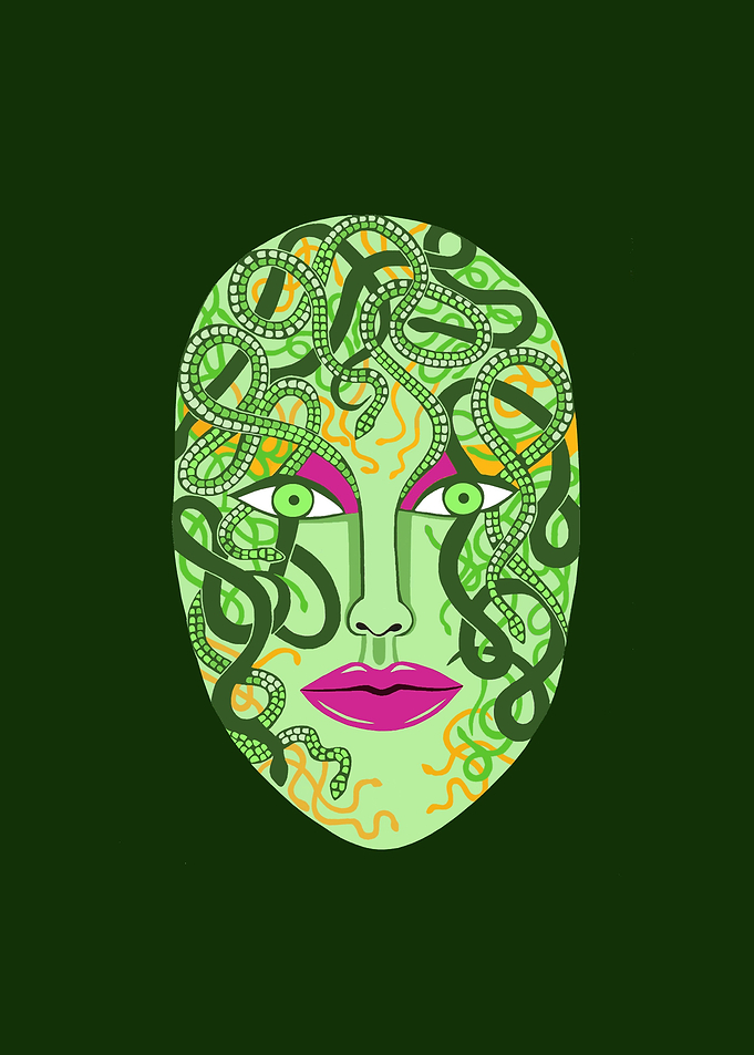 Green visage, original painting on canvas whith acrylic ...
