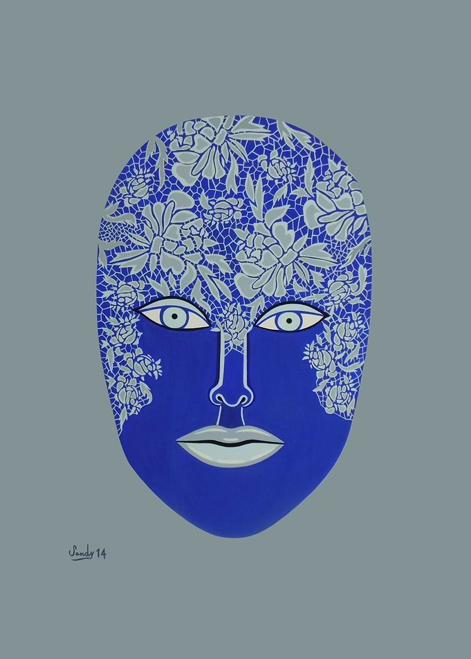 blu visage .original painting on canvas, acrylic colors ...