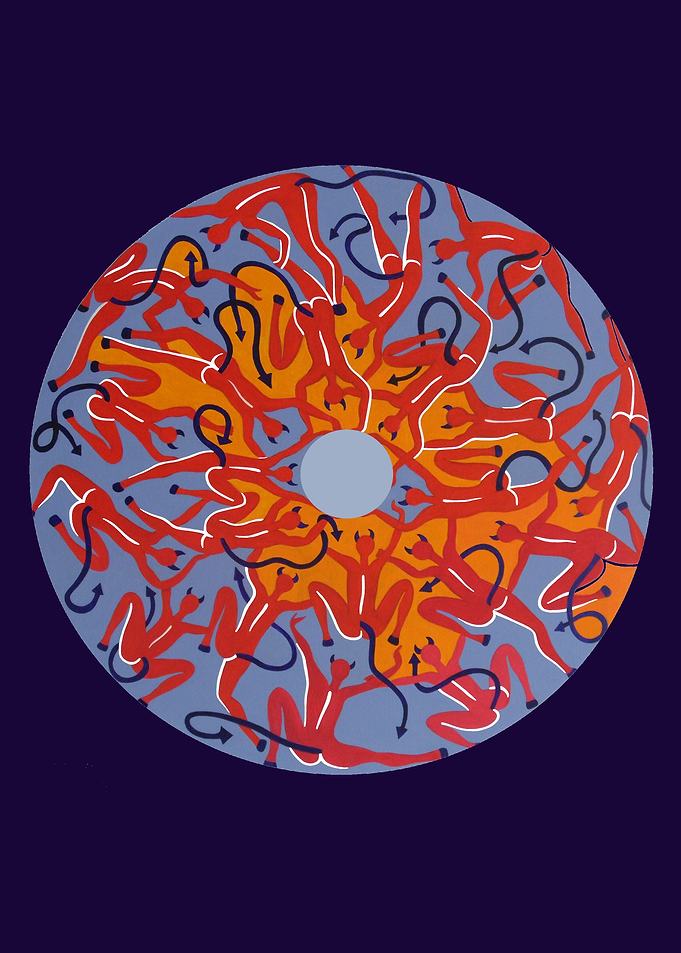 hell.original painting on canvas, acrylic colors