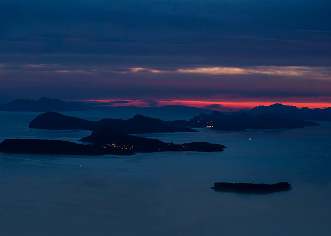 Evening impression with islands. Croatia 2015