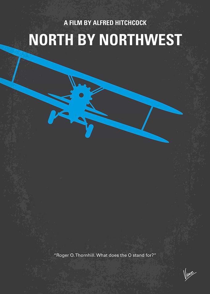 No535 My North by Northwest minimal movie poster A hap ...