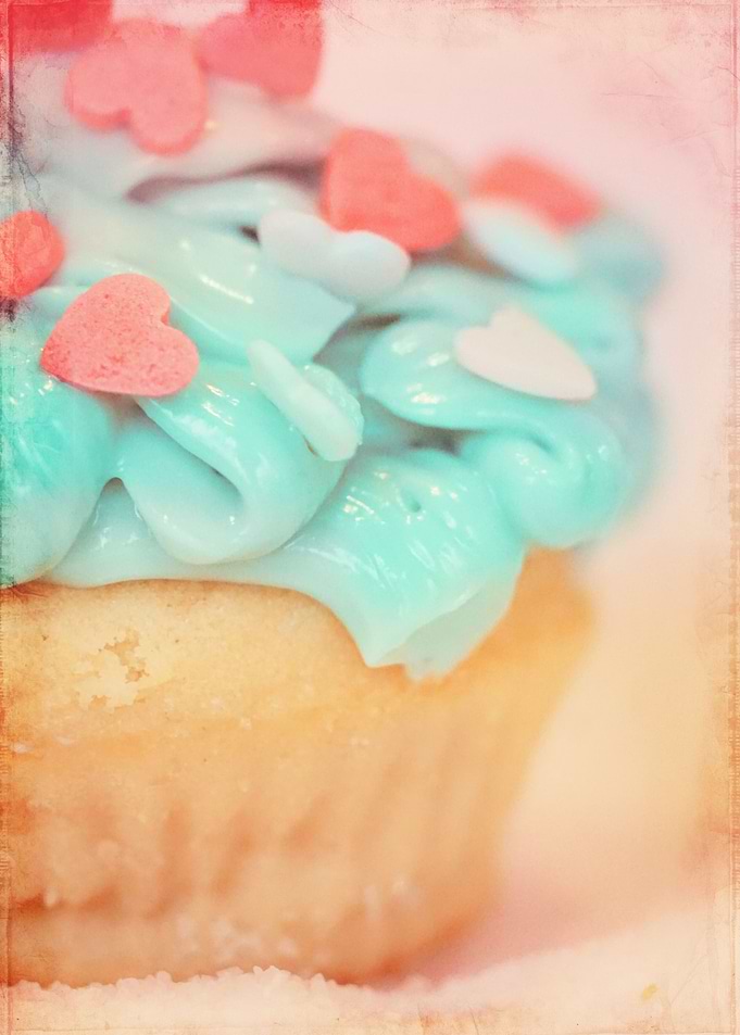 Homemade Turquoise Cupcake