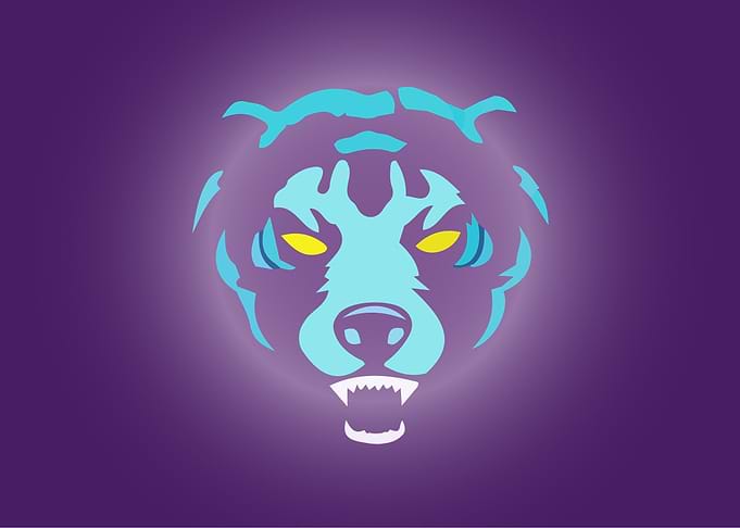 Fierce Grizzly Bear Minimalist Poster