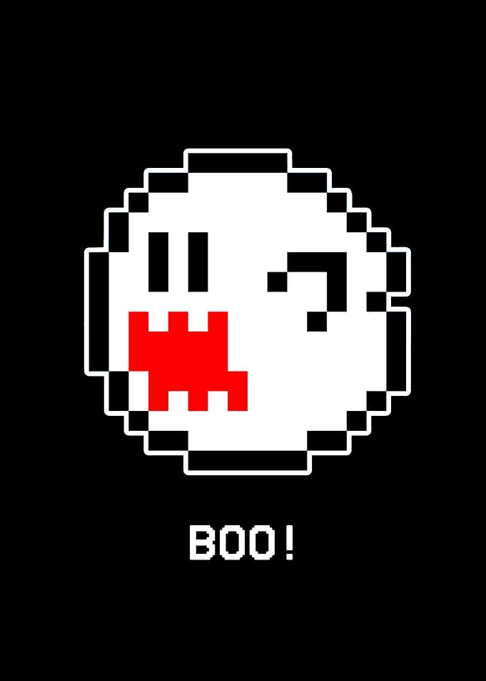 Boo! mario bros inspired ghost displate