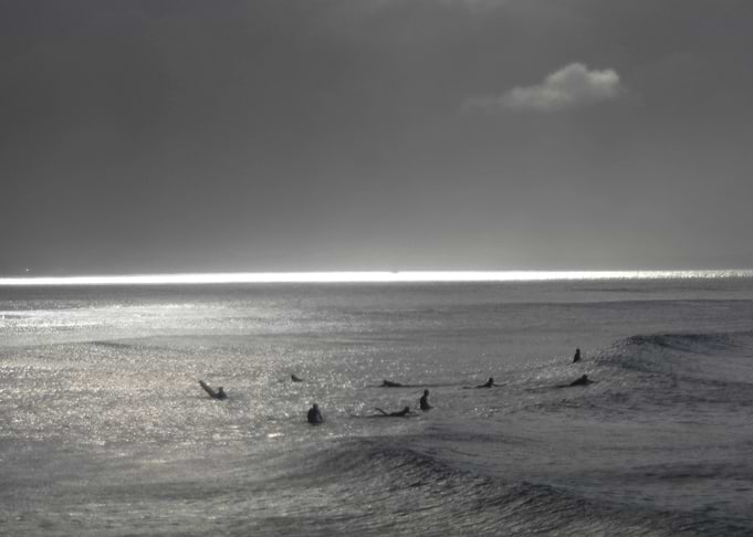 Surfers in Byron Bay, Australia