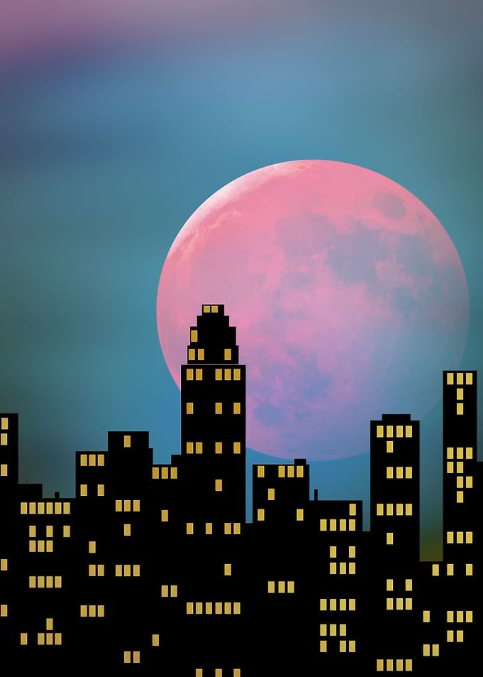 Supermoon over the City