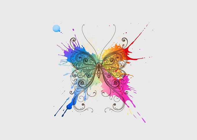 Colorful splash of painting forming a lovely ornamental ...