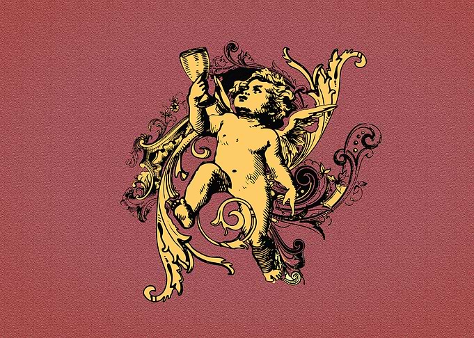 Vintage heraldry Cherub illustration