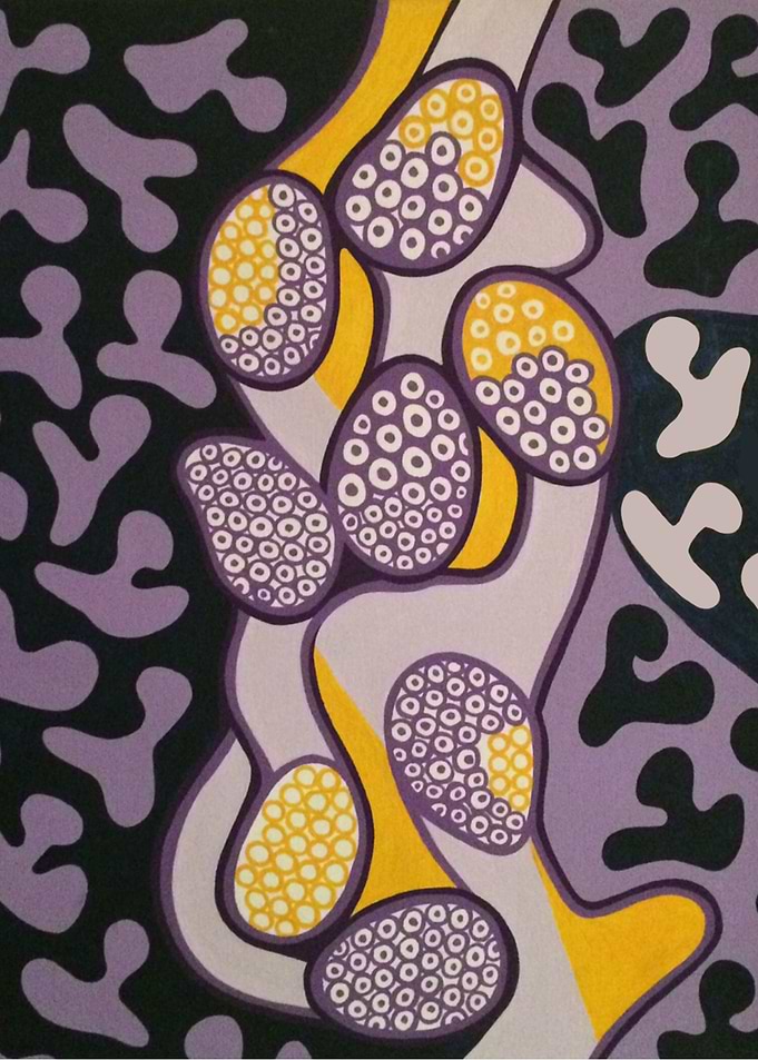 original acrylic painting on canvas. Yellow gossip