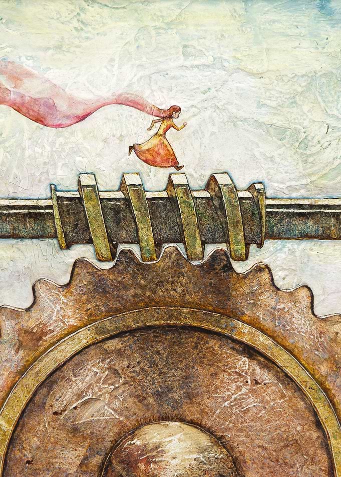 Endless. Watercolor on Wood