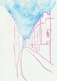 Rue Galilee. Travel sketch from Paris.