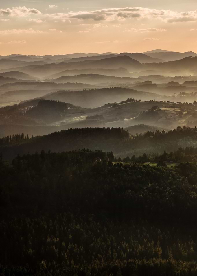 Lazy sunset in Beskidy