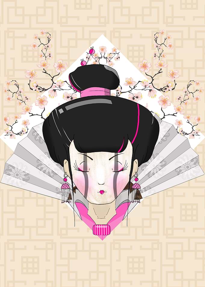 Geisha Illustration.
