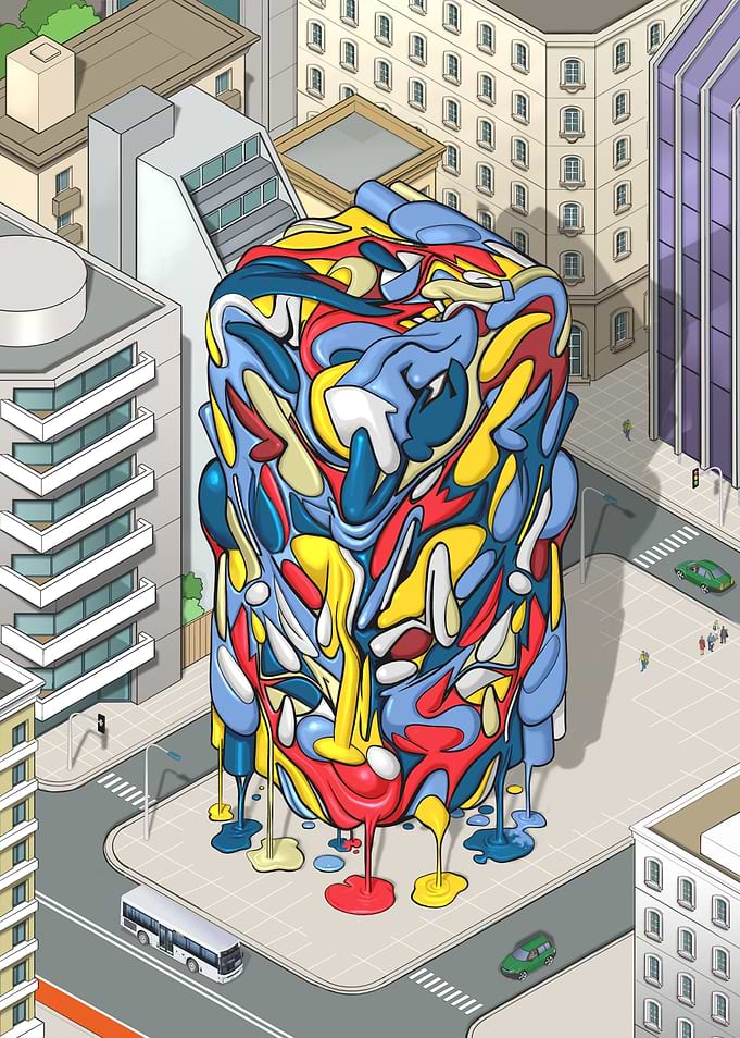 huge 3d grafitti in town
