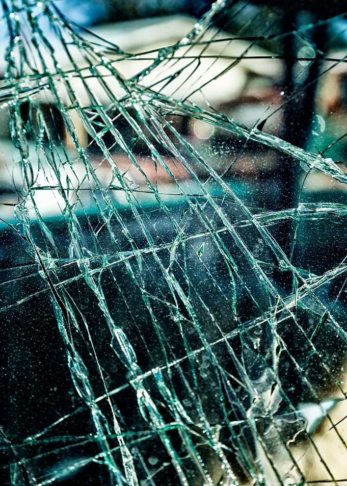 smashed window