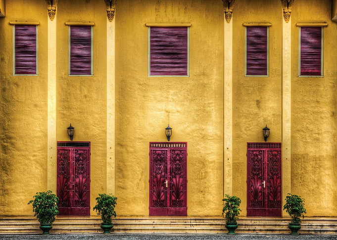Yellow on Purple