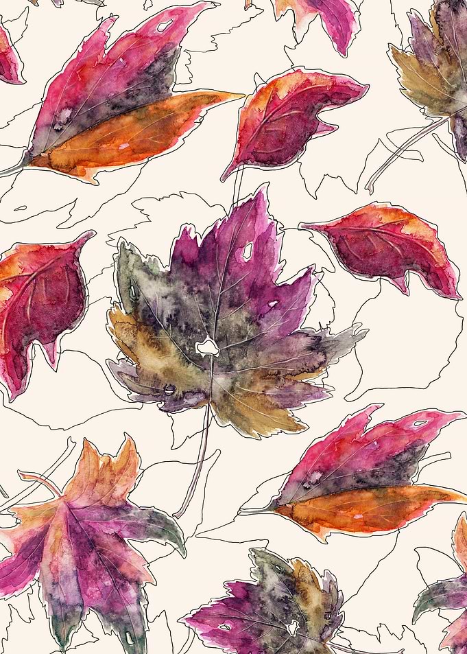 MAPLE PATTERNMaple leaves pattern handmade with waterco ...