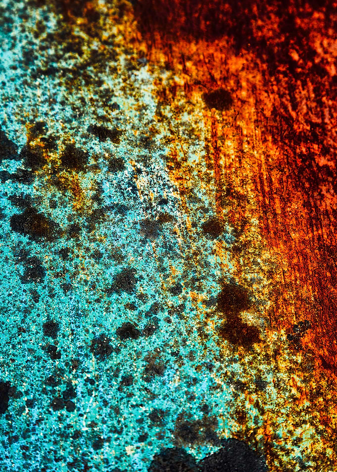 Rust on a classic automobile hood