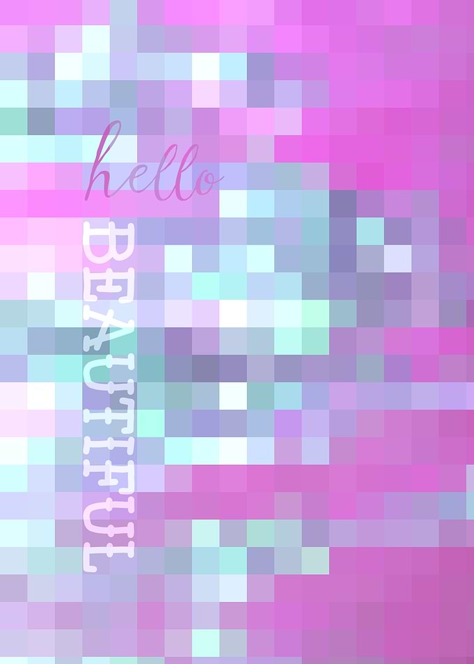 Hello Beautiful Checkered Mosaic Stained Geometric Insp ...