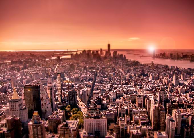Manhattan in red
