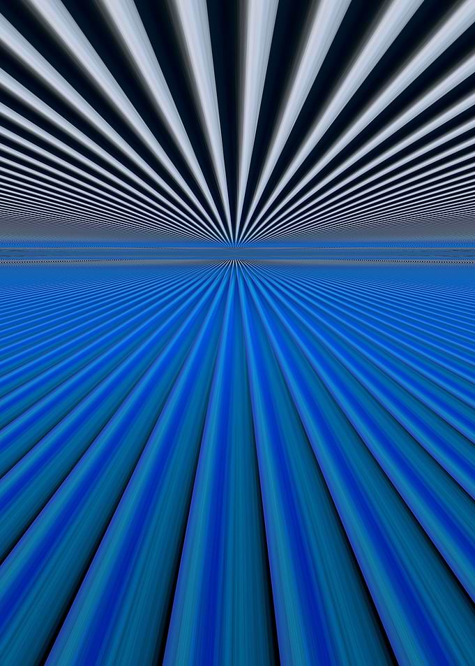 Black, white, and blue horizon abstract