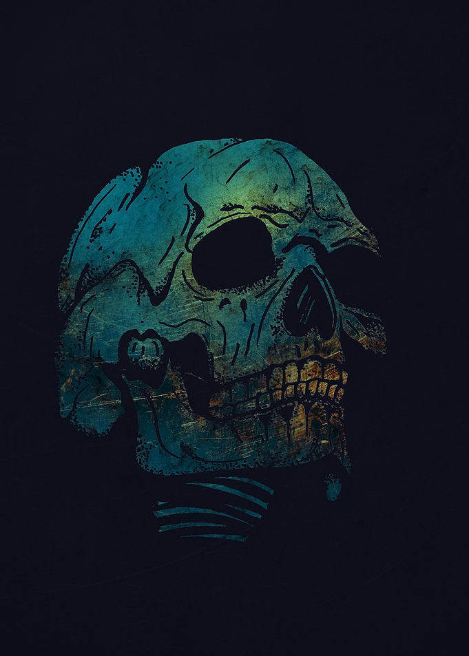 vintage skull head