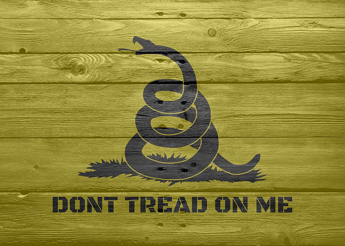 The Gadsden flag is a historical American flag with a y ...
