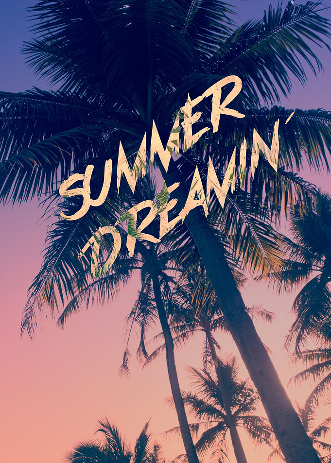 Summer Dreamin Tropical Island Palm Trees Sunrise - Sum ...