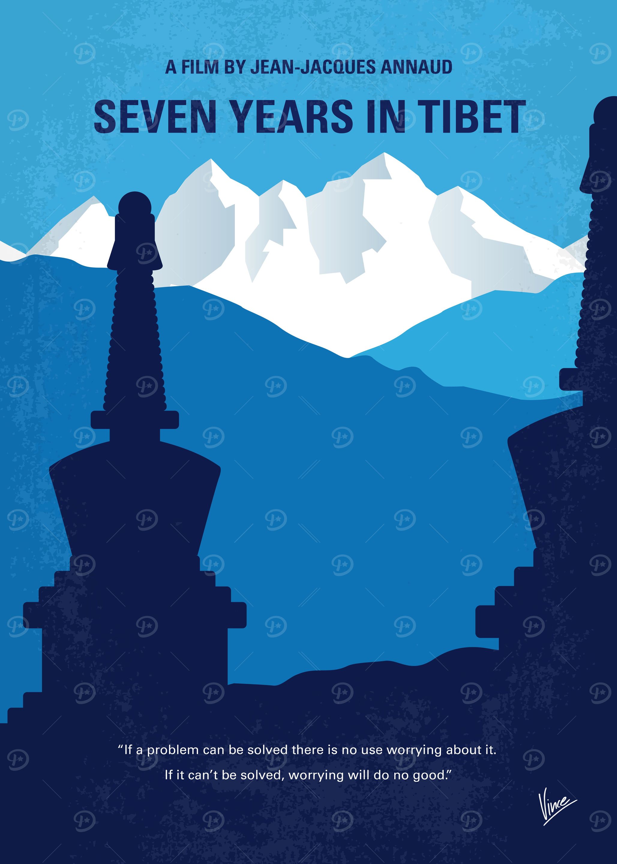 No559 My Seven Years in Tibet minimal movie poster Tru ...