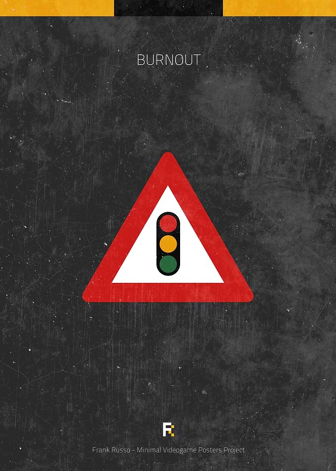 Burnout. Minimal Videogame Poster.