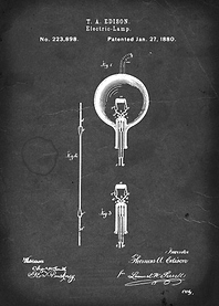 Electric-Lamp - Patent by T. A. Edison - 1880