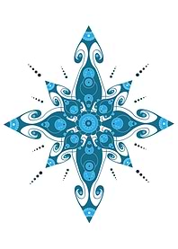Big blue mandala with ocea