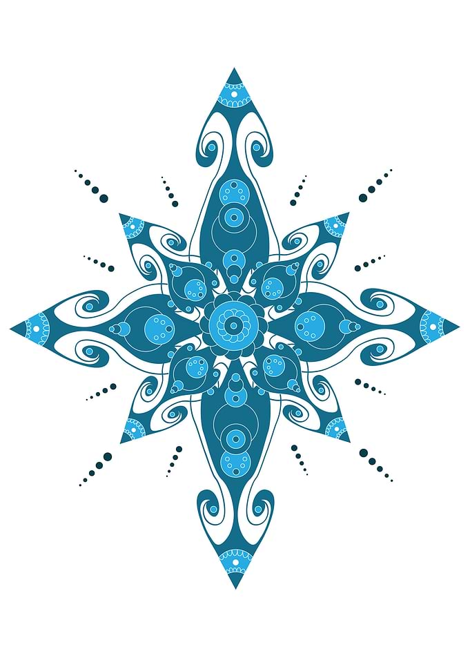 Big blue mandala with ocea