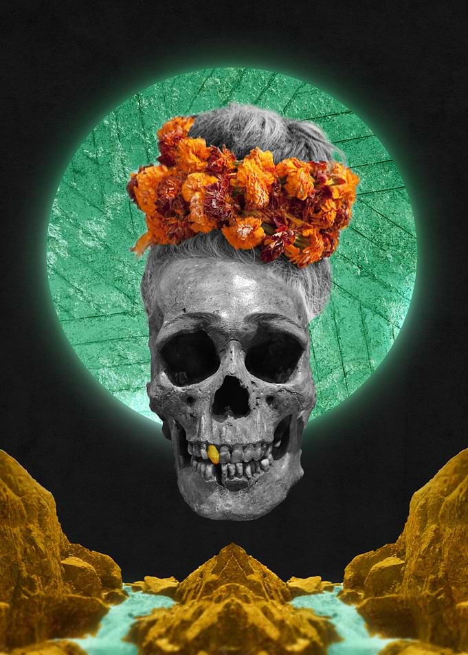 Spiritual Skull Of The Gold Land And The Millstone