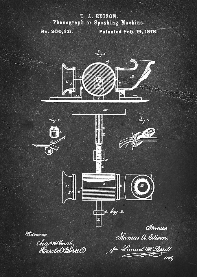 Phonograph or Speaking Machine - Patent by T. A. Edison ...